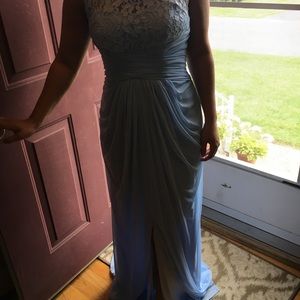 Blue lace long dress